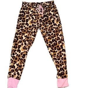 Pj Couture Leopard Print Fleece Pants